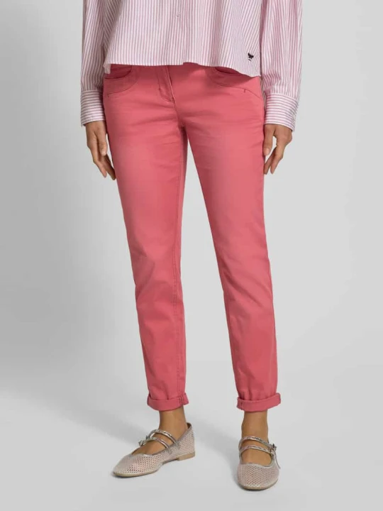 Zdjęcie produktu Spodnie o dł. 7/8 w kroju relaxed fit z mieszanka bawełny Tom Tailor Mocnoróżowy