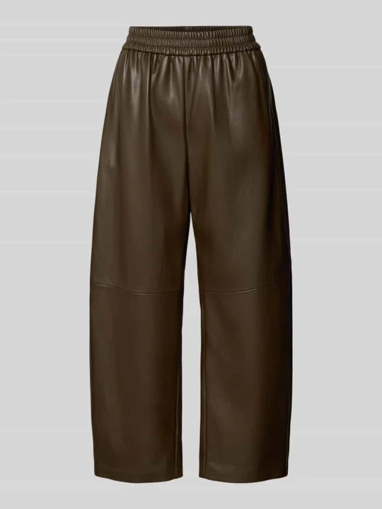 Zdjęcie produktu Spodnie o kroju barrel fit z materiał skóropodobny model 'JUST' Suncoo Khaki