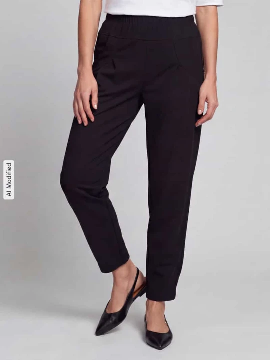 Zdjęcie produktu Spodnie o kroju barrel leg z zaznaczonymi kieszeniami model 'Rachell' STEHMANN Czarny