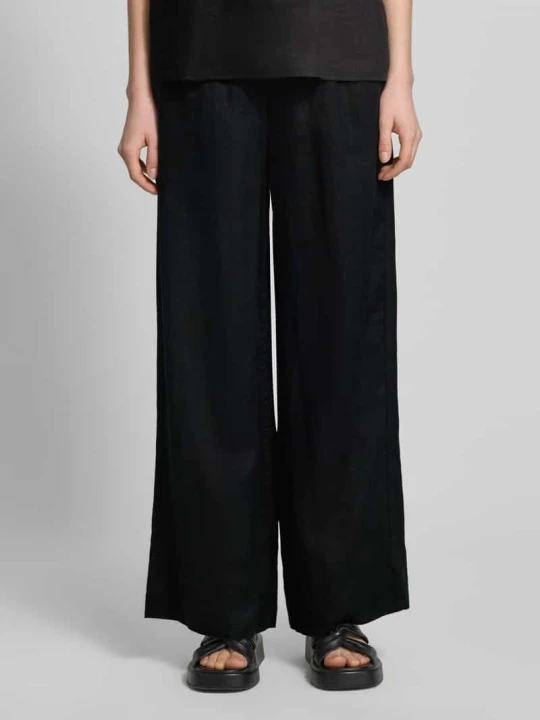 Zdjęcie produktu Spodnie o kroju loose fit o szerokości, z czystego lnu Tommy Hilfiger czarny