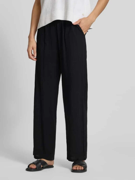 Zdjęcie produktu Spodnie o kroju loose fit o szerokości z czystej bawełny model 'TIZANA' Only Czarny