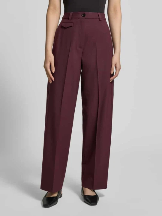 Zdjęcie produktu Spodnie o kroju loose fit o szerokości z mieszanki wełny Tommy Hilfiger Bordowy