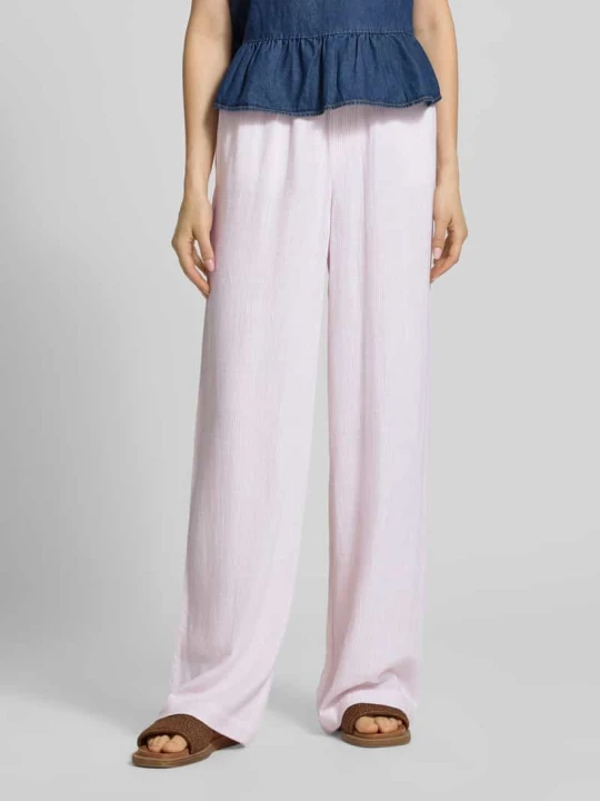 Zdjęcie produktu Spodnie o kroju loose fit o szerokości z mieszanki wiskozy i lnu model 'SIESTA' Only Różowy
