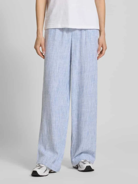 Zdjęcie produktu Spodnie o kroju loose fit o szerokości z mieszanki wiskozy i lnu model 'SIESTA' Only Błękitny