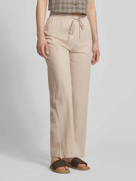 Zdjęcie produktu Spodnie o kroju loose fit o szerokości z mieszanki wiskozy model 'JANY' Only Beżowy