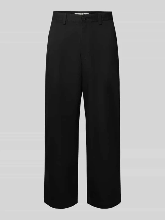 Zdjęcie produktu Spodnie o kroju loose fit z mieszanki bawełny o szerokiej szerokości Lacoste Czarny
