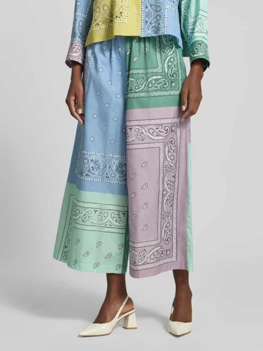 Zdjęcie produktu Spodnie o kroju regular fit o szerokości z czystej bawełny model 'PEPE' Weekend Max Mara Zielony