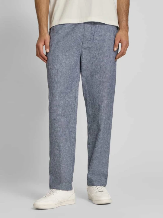 Zdjęcie produktu Spodnie o kroju regular fit o szerokości z mieszanki lnu i bawełny Tommy Jeans Granatowy
