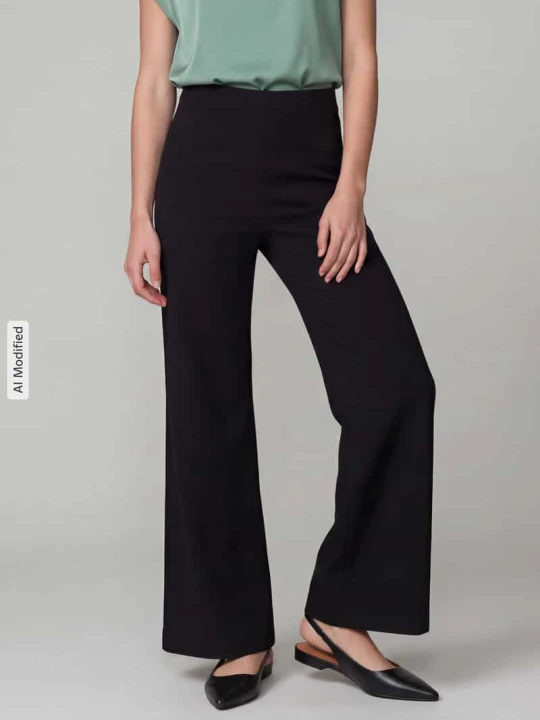 Zdjęcie produktu spodnie o kroju regular fit o szerokości z mieszanki wiskozy model 'KIMBERLEY' SEDUCTIVE Czarny