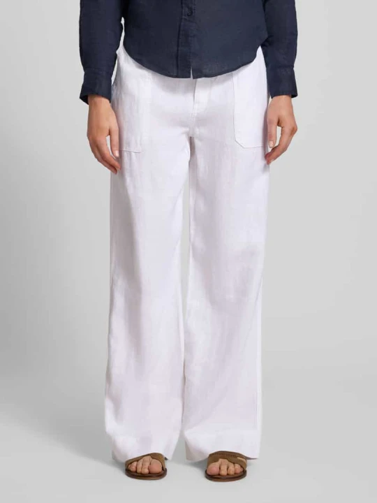 Zdjęcie produktu Spodnie o kroju regular fit, szerokość, z czystego lnu Lauren Ralph Lauren Biały