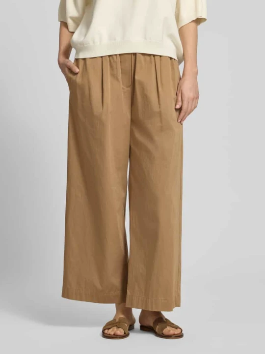 Zdjęcie produktu spodnie o kroju regular fit szerokość z czystej bawełny model 'GOLFO' Weekend Max Mara Jasnobrązowy