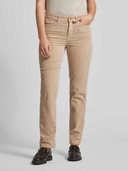 Zdjęcie produktu Spodnie o kroju regular fit z lamowanymi kieszeniami model ‘PEARLIE’ CAMBIO Piaskowy