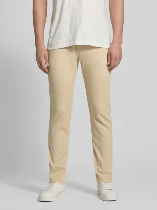 Zdjęcie produktu Spodnie w kroju tapered fit z kieszeniami w szwach model 'Lyon' Pierre Cardin Beżowy