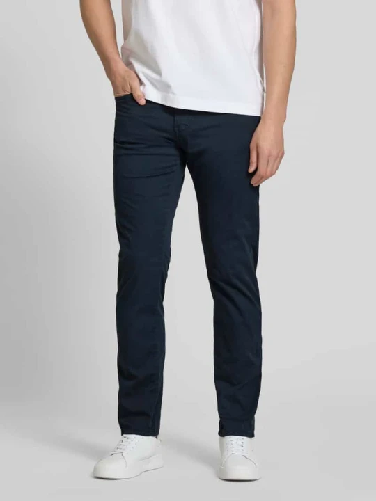 Zdjęcie produktu Spodnie o kroju regular fit z wpuszczanymi kieszeniami model 'Lyon' Pierre Cardin Granatowy