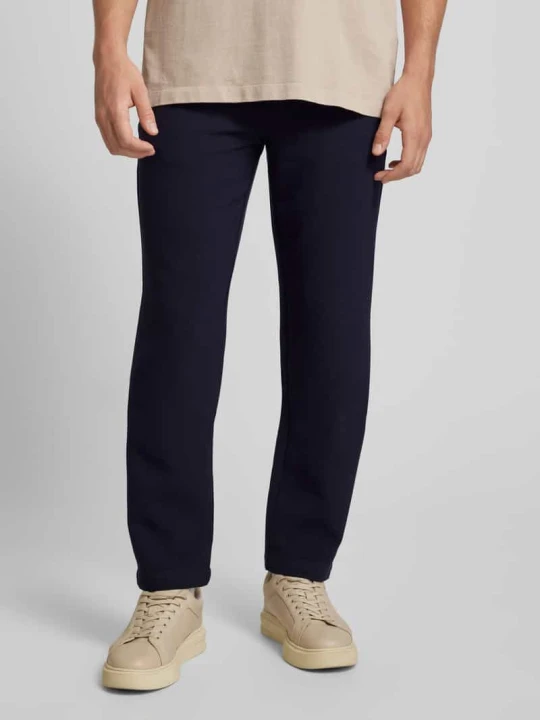 Zdjęcie produktu Spodnie o kroju regular fit ze szlufkami na pasek model ‘Lennox’ MAC Granatowy