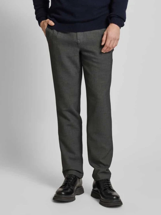 Zdjęcie produktu Spodnie o kroju regular fit ze szlufkami na pasek model ‘Lennox’ MAC Jasnoszary