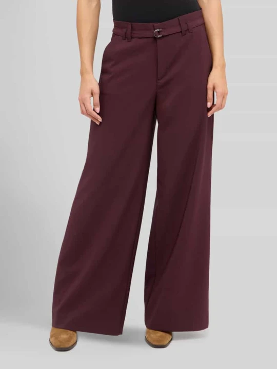 Zdjęcie produktu Spodnie o kroju relaxed fit o szerokości z mieszanki bawełny model 'Liva Sleek' Angels Bordowy