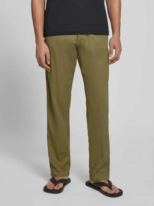 Zdjęcie produktu Spodnie o kroju relaxed fit z mieszanki bawełny i lnu model 'KANE' Jack&Jones Oliwkowy