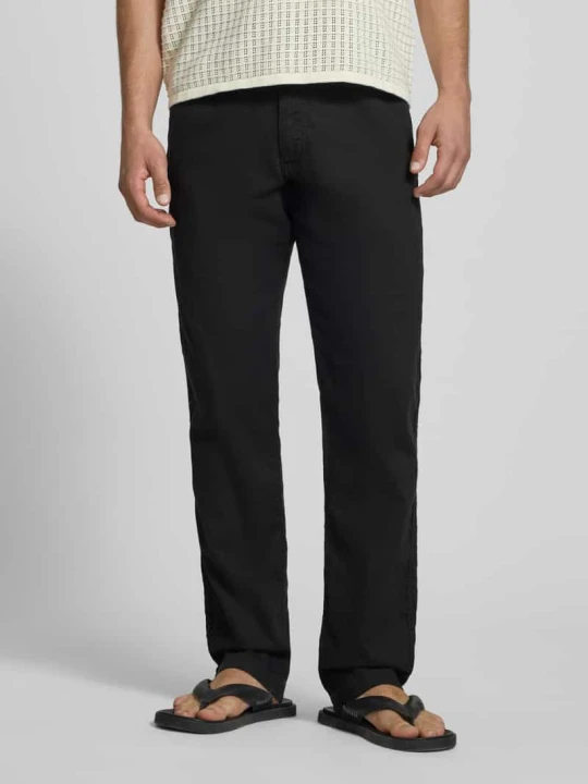 Zdjęcie produktu Spodnie o kroju relaxed fit z mieszanki bawełny i lnu model 'KANE' Jack&Jones Czarny