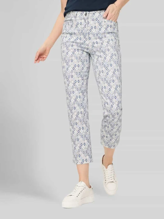 Zdjęcie produktu Spodnie o kroju slim fit o dł. 7/8 z mieszanki bawełny Raphaela By Brax Niebieski