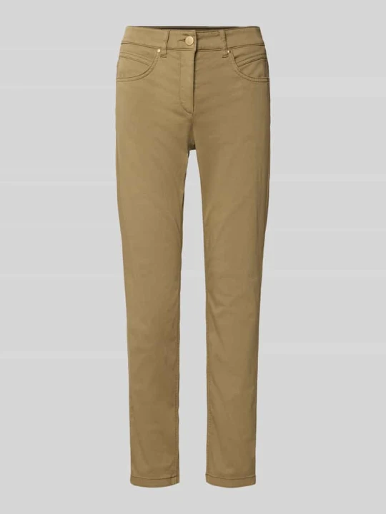 Zdjęcie produktu Spodnie o kroju slim fit w skróconym kroju LUISA CERANO Oliwkowy
