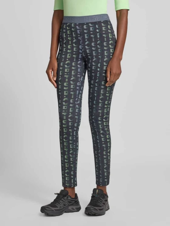 Zdjęcie produktu Spodnie o kroju slim fit z detalem z logo Marc Cain