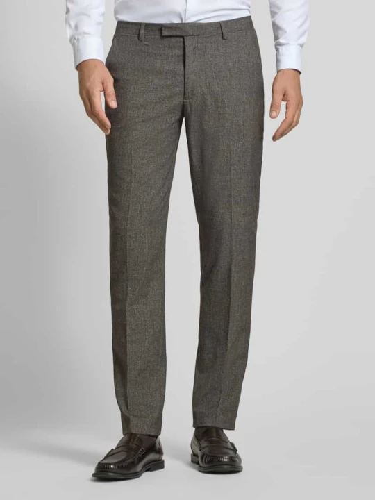 Zdjęcie produktu Spodnie o kroju slim fit z dodatkiem wiskozy MCNEAL Ciemnobrązowy