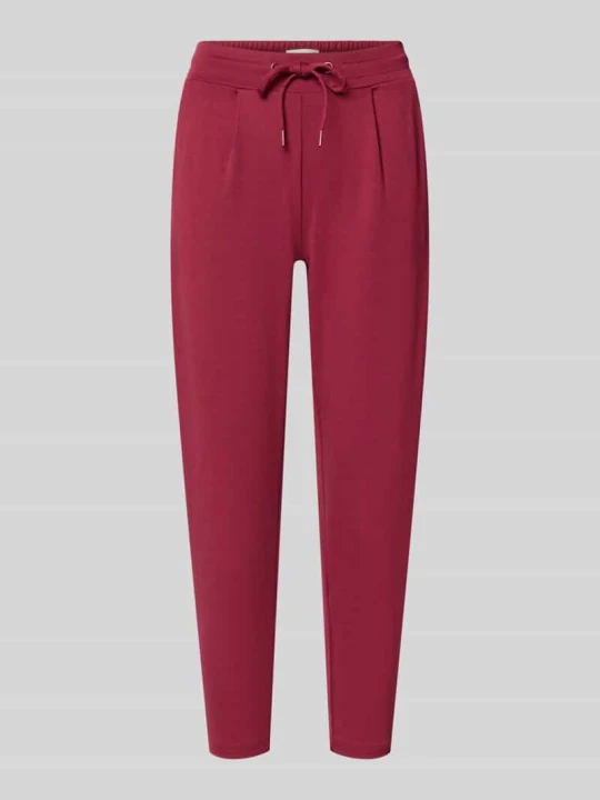 Zdjęcie produktu Spodnie o kroju slim fit z dodatkiem wiskozy model 'KATE' Ichi Bordowy