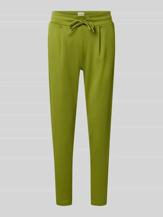 Zdjęcie produktu Spodnie o kroju slim fit z dodatkiem wiskozy model 'KATE' Ichi Oliwkowy