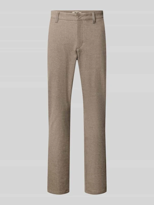 Zdjęcie produktu spodnie o kroju slim fit z dodatkiem wiskozy model 'MARK' Only & Sons Beżowy melanż