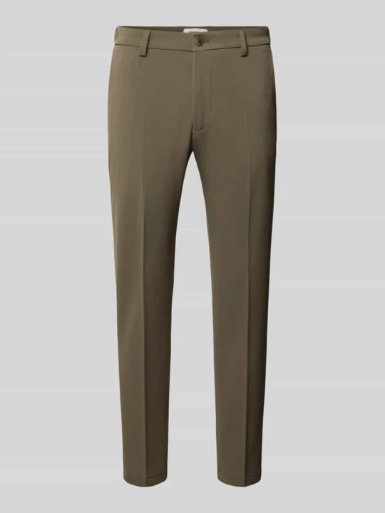 Zdjęcie produktu spodnie o kroju slim fit z kantami model 'AJEND SMU' Drykorn Khaki
