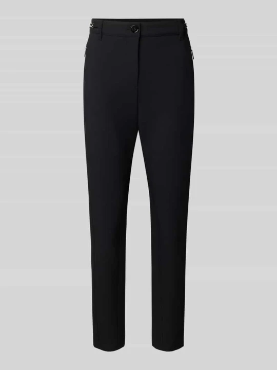 Zdjęcie produktu krój slim fit Wąskie spodnie z dodatkiem wiskozy model 'SILEA' Marc Cain Czarny