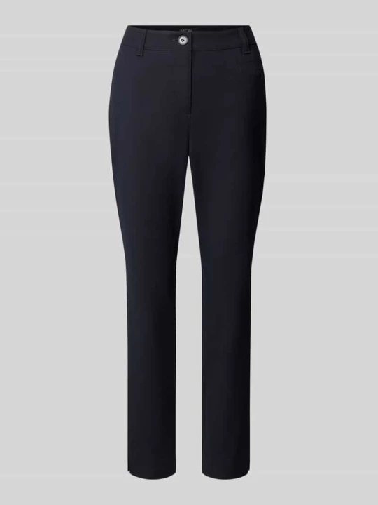 Zdjęcie produktu Spodnie o kroju slim fit z mieszanka bawełny ekologicznej Marc Cain Granatowy