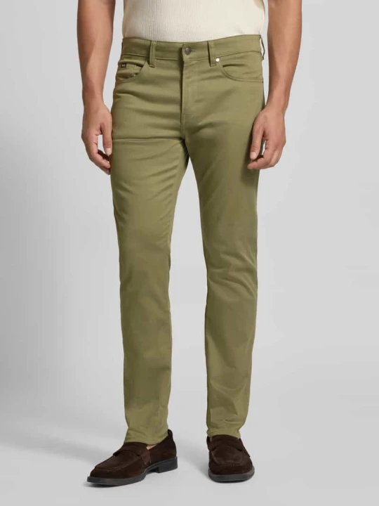 Zdjęcie produktu Spodnie o kroju slim fit z mieszanki bawełny model ‘DELAWARE’ Boss Oliwkowy