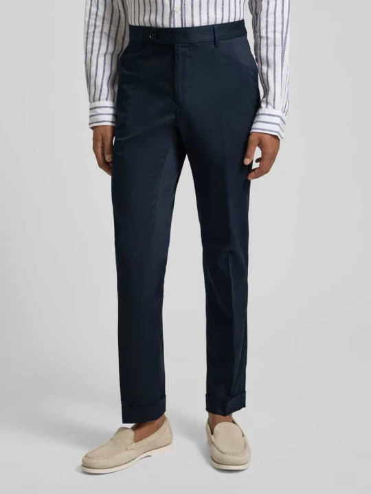Zdjęcie produktu Spodnie o kroju slim fit z mieszanki bawełny model 'H-GENIUS' Boss Granatowy