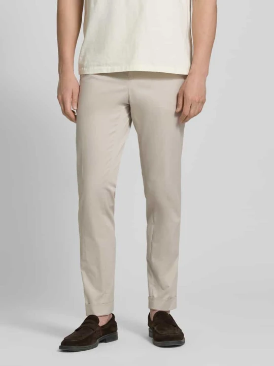Zdjęcie produktu Spodnie o kroju slim fit z mieszanki bawełny model 'H-GENIUS' Boss Gliniany