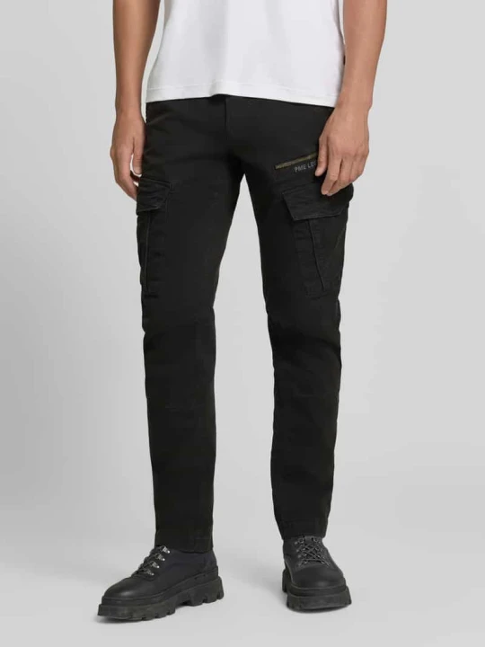 Zdjęcie produktu Spodnie o kroju slim fit z mieszanki bawełny w stylu cargo PME Legend Czarny