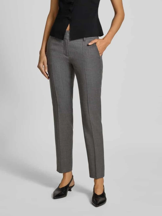 Zdjęcie produktu Spodnie o kroju slim fit z mieszanki bawełny żywej wełny i elastanu Windsor Średnioszary