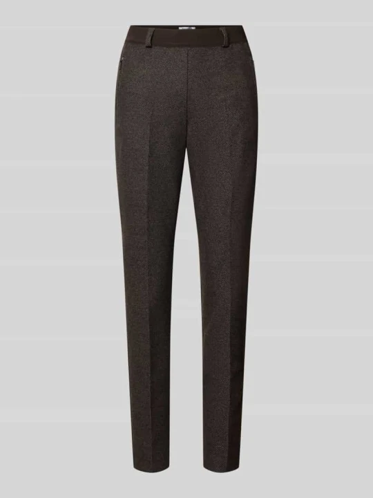 Zdjęcie produktu Spodnie o kroju slim fit z mieszanki materiałów z dodatkiem wiskozy Raphaela By Brax Czekoladowy