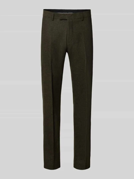 Zdjęcie produktu Spodnie o kroju slim fit z mieszanki wełny z domieszką bawełny model 'Tenuta' Tiger Of Sweden Ciemnozielony