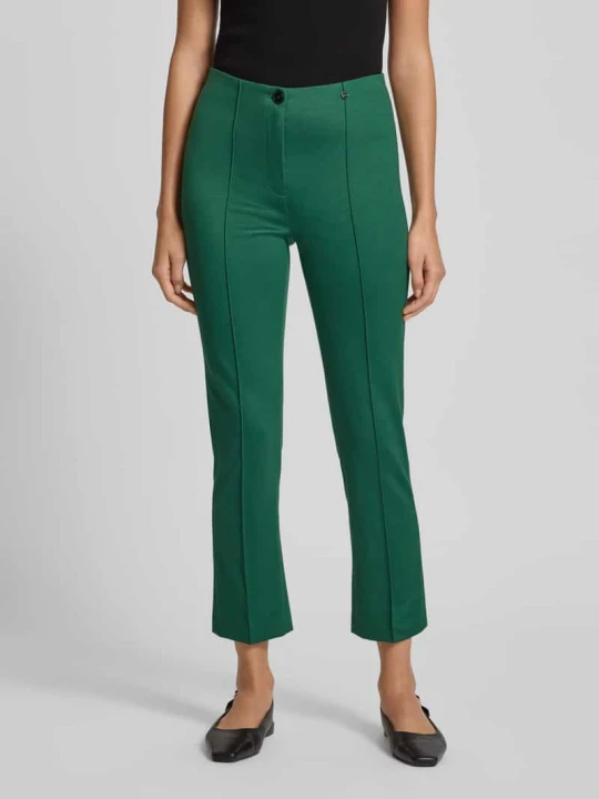 Zdjęcie produktu Spodnie o kroju slim fit z mieszanki wiskozy Marc Cain Ciemnozielony