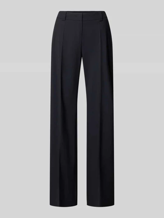 Zdjęcie produktu Spodnie o kroju slim fit z mieszanki żywej wełny i elastanu z kantami Windsor Granatowy
