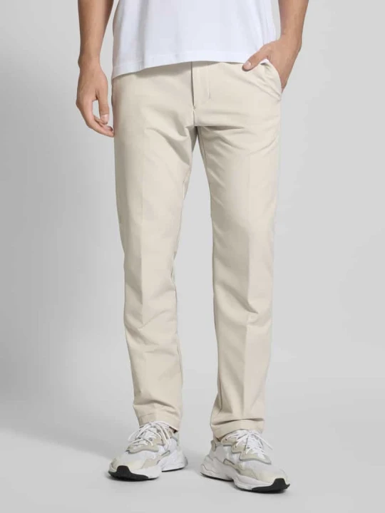 Zdjęcie produktu Spodnie o kroju slim fit z trokami model ‘T_COMMUTER’ Boss Piaskowy