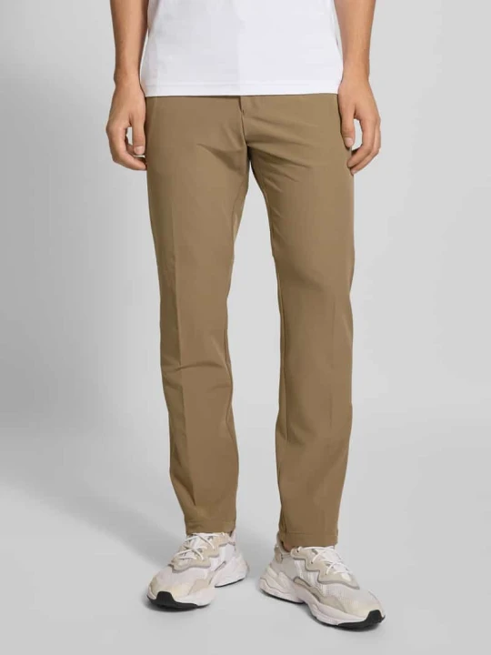 Zdjęcie produktu Spodnie o kroju slim fit z trokami model ‘T_COMMUTER’ Boss Khaki