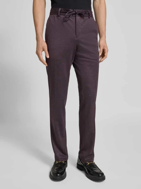 Zdjęcie produktu Spodnie o kroju slim fit z wiązaniem model ‘SpartaFlex’ Zuitable Oberżynowy