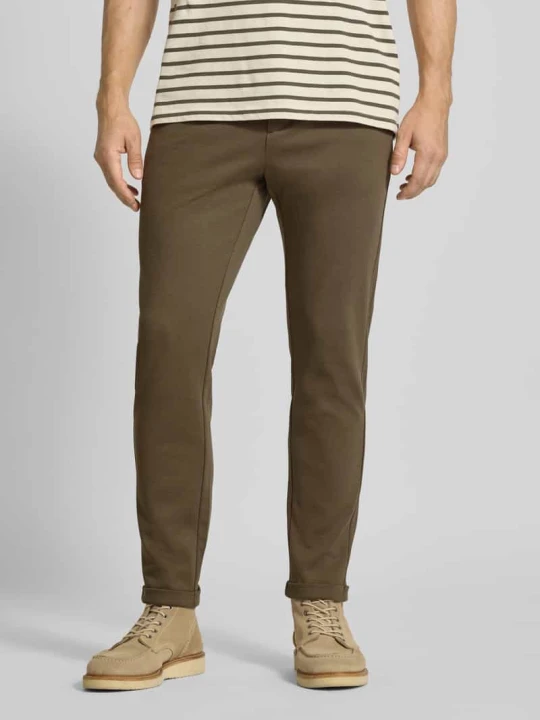 Zdjęcie produktu Spodnie o kroju slim fit z wpuszczanymi kieszeniami i kieszeniami z tyłu lindbergh Oliwkowy