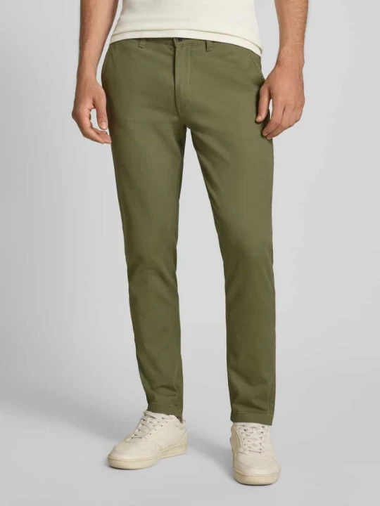 Zdjęcie produktu Spodnie o kroju slim fit z wpuszczanymi kieszeniami model ‘MARCO’ Jack&Jones Oliwkowy