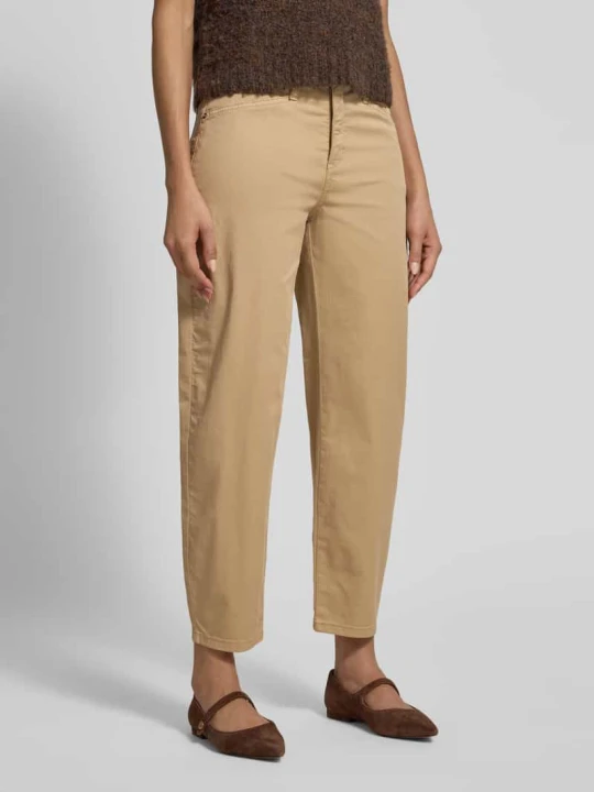 Zdjęcie produktu Spodnie o kroju straight fit z detalem z zamkiem błyskawicznym Model 'Bora' MAC Camel