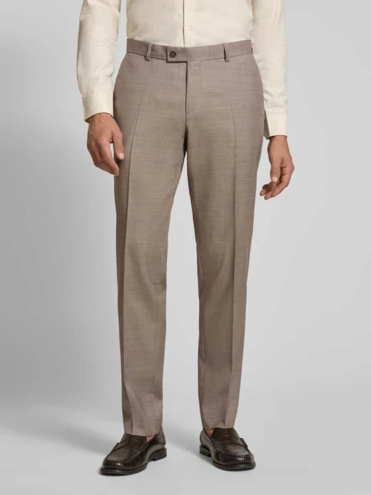Zdjęcie produktu Spodnie o kroju straight fit z mieszanki żywej wełny Bugatti Camel