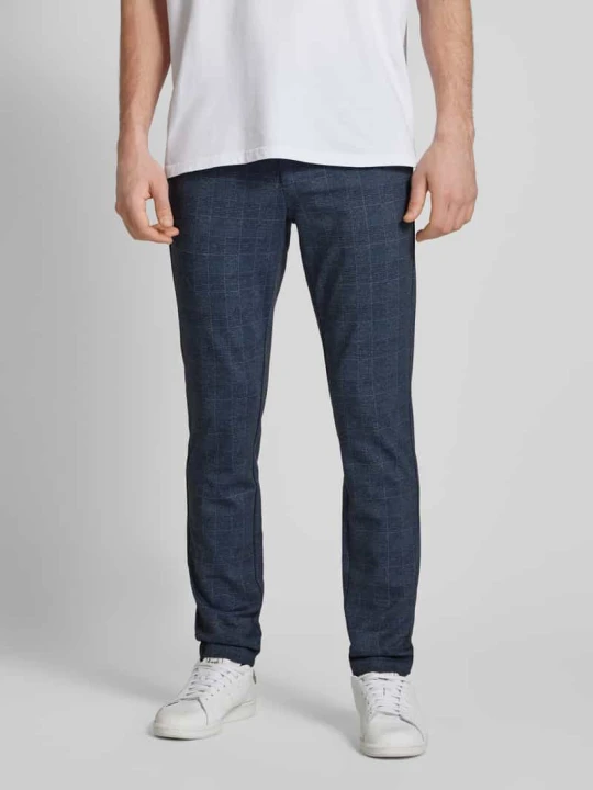 Zdjęcie produktu Spodnie o kroju tapered fit z dodatkiem streczu model ‘Mark’ Only & Sons Granatowy